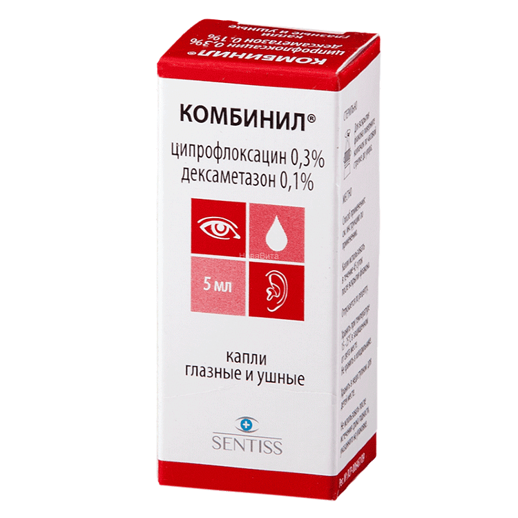 КОМБИНИЛ 5мл капли глазные/ушные Сентисс Фарма Пвт.Лтд.