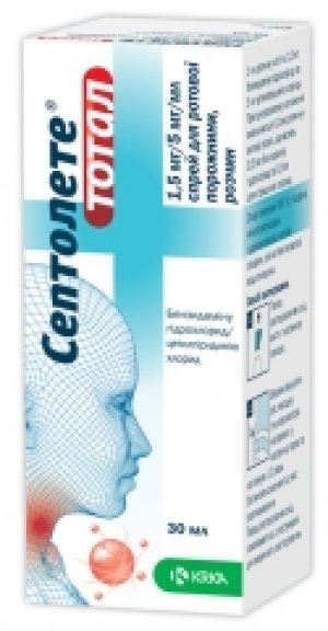 СЕПТОЛЕТЕ ТОТАЛ 30мл спрей д/местного применения дозированный КРКА, д.д., Ново место